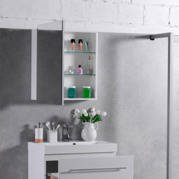 Дзеркало Fancy Marble MC-700 для ванної кімнати (дзеркальна шафка) 60 см без підсвічування, біле