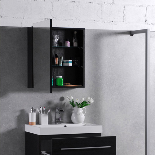 Зеркало Fancy Marble MC-700 в ванную (шкафчик зеркальный) 60 см без подсветки венге