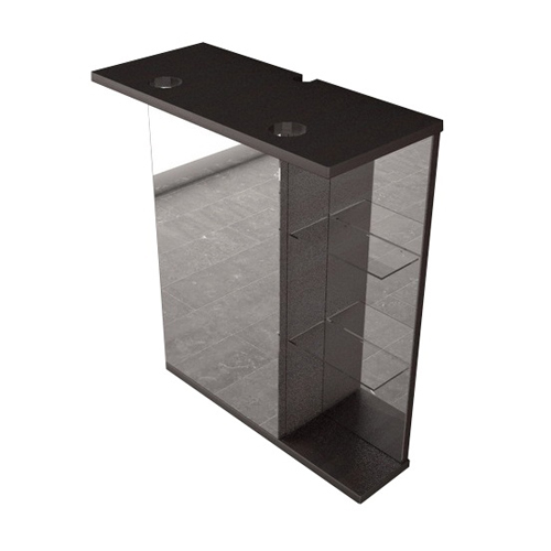 Дзеркало Fancy Marble MC-8 для ванної кімнати (дзеркальна шафка) 58 см з світлодіодним підсвічуванням без вимикача, колір венге