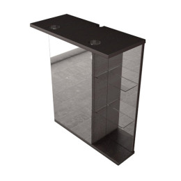 Дзеркало Fancy Marble MC-8 для ванної кімнати (дзеркальна шафка) 58 см з світлодіодним підсвічуванням без вимикача, колір венге