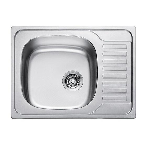 Кухонна мийка Fabiano F5848S Satin із нержавіючої сталі, врізна, поверхня сатинова