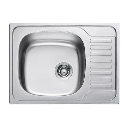Кухонна мийка Fabiano F5848S Satin із нержавіючої сталі, врізна, поверхня сатинова