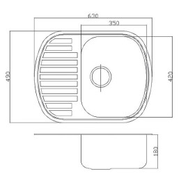 Кухонна мийка Fabiano F6349D Decor з нержавіючої сталі, врізна, поверхня з мікродекором