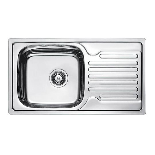Кухонна мийка Fabiano F7843D Decor з нержавіючої сталі, врізна, поверхня з мікродекором