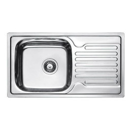 Кухонна мийка Fabiano F7843D Decor з нержавіючої сталі, врізна, поверхня з мікродекором