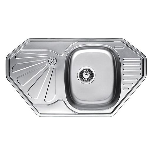 Кухонна мийка Fabiano F8547D Decor з нержавіючої сталі, врізна, поверхня з мікродекором