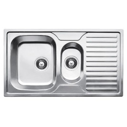 Кухонна мийка Fabiano F8850D-F Decor з нержавіючої сталі, врізна, поверхня з мікродекором, з чашею для фруктів