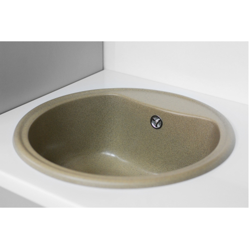Мойка для кухни Fancy Marble Texas из камня (литой мрамор) врезная кофейного цвета