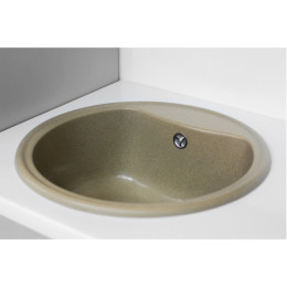 Мойка для кухни Fancy Marble Texas из камня (литой мрамор) врезная кофейного цвета
