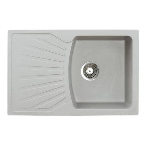 Мийка Metalac Quadro Plus для кухні з каменю (керамограніт X-Granit), врізна, сіра