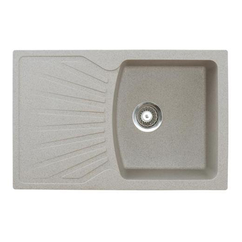 Мойка Metalac Quadro Plus для кухни из камня (керамогранит X-Granit) врезная бежевая