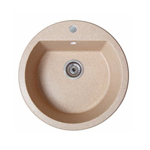 Кухонна мийка Solid Round з граніту (штучний камінь), бежева