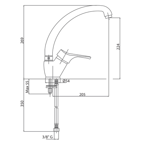 Смеситель для кухни Bianchi Delta хромированный
