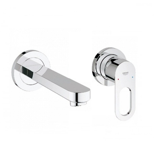 Смеситель для умывальника Grohe BauLoop монтируемый на стену хромированный (готовый комплект)