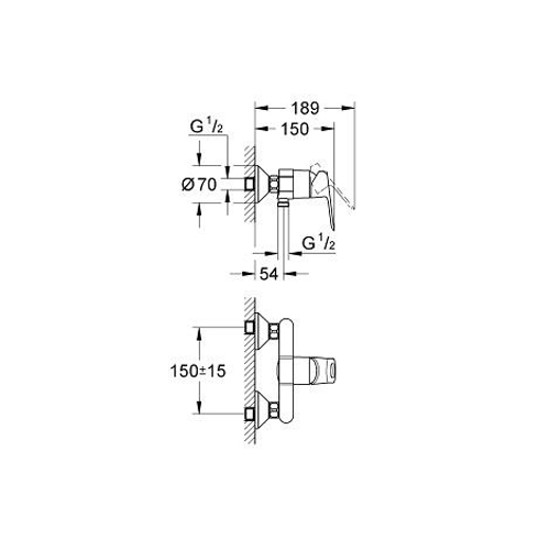 Смеситель для душа Grohe BauLoop хромированный