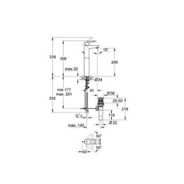 Змішувач для умивальника Grohe BauLoop XL-Size (високий), хромований