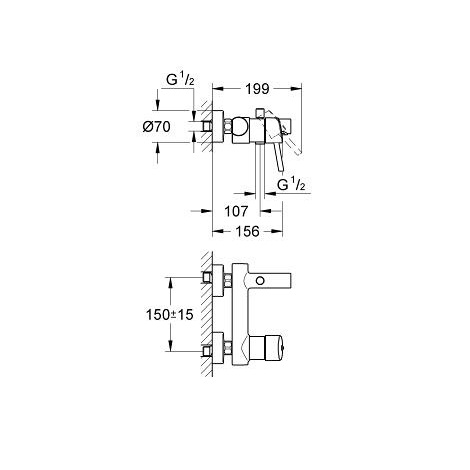 Смеситель для ванны Grohe Concetto New хромированный