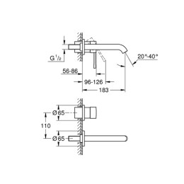 Смеситель для умывальника Grohe Essence New M-Size монтируемый на стену хромированный (наружная часть)