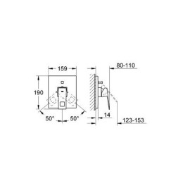 Смеситель для ванны Grohe Eurocube скрытого монтажа двухрежимный хромированный (наружная часть)