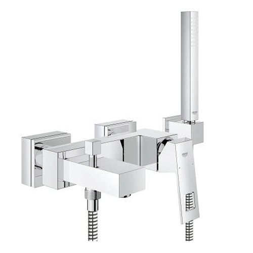 Смеситель для ванны Grohe Eurocube хромированный с душевым гарнитуром Euphoria Cube Stick