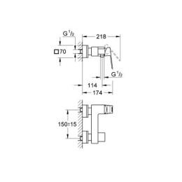 Смеситель для душа Grohe Eurocube хромированный