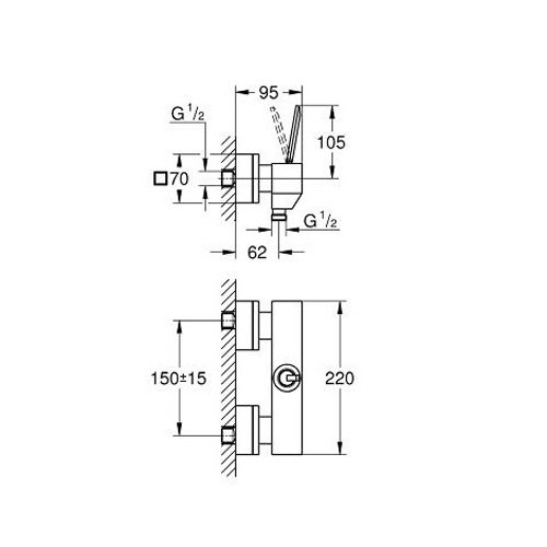 Смеситель для душа Grohe Eurocube Joy хромированный