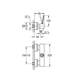 Смеситель для душа Grohe Eurocube Joy хромированный