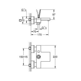 Смеситель для ванны Grohe Eurocube Joy хромированный