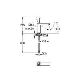 Смеситель для умывальника Grohe Eurocube Joy M-Size хромированный