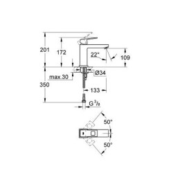 Смеситель для умывальника Grohe Eurocube M-Size хромированный