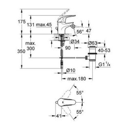 Смеситель для биде Grohe Euroeco S-Size хромированный