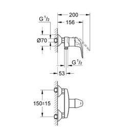 Смеситель для душа Grohe Euroeco хромированный