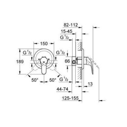 Смеситель для душа Grohe Euroeco скрытого монтажа однорежимный хромированный