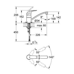 Смеситель для кухни Grohe Euroeco хромированный