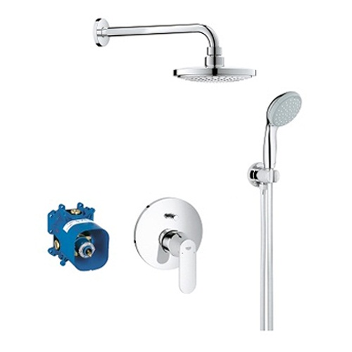 Комплект Grohe Eurosmart Cosmopolitan (25183000) для душа, смеситель скрытого монтажа с тропическим и ручным душем хром