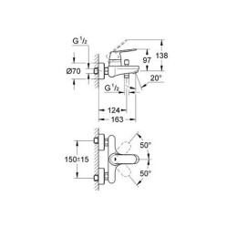 Смеситель для ванны Grohe Eurosmart Cosmopolitan хромированный