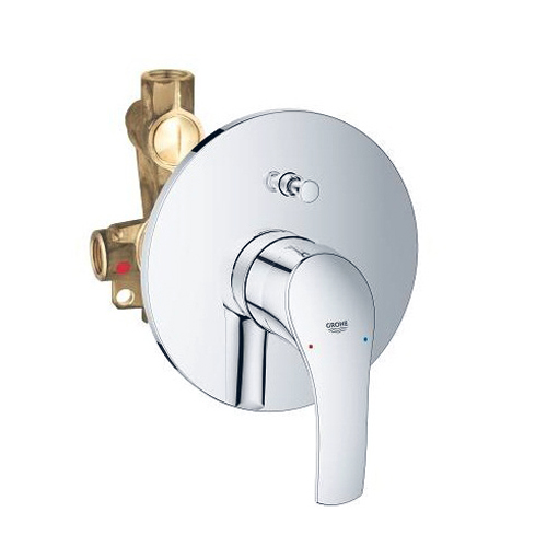 Смеситель для ванны Grohe Eurosmart New скрытого монтажа двухрежимный хромированный (готовый комплект)