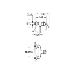 Смеситель для душа Grohe Eurosmart New хромированный