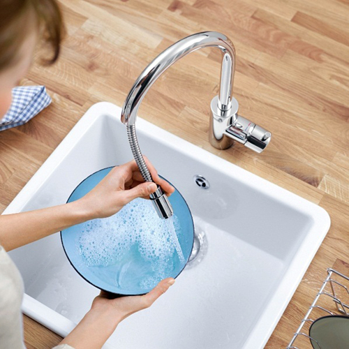 Смеситель для кухни Grohe Eurostyle Cosmopolitan хромированный с выдвижным изливом