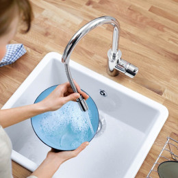 Смеситель для кухни Grohe Eurostyle Cosmopolitan хромированный с выдвижным изливом
