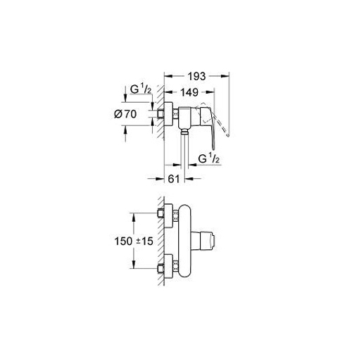 Смеситель для душа Grohe Eurostyle Cosmopolitan хромированный