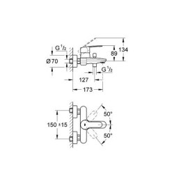 Смеситель для ванны Grohe Eurostyle Cosmopolitan хромированный