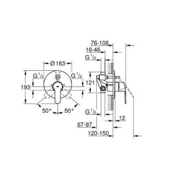 Смеситель для ванны Grohe Eurostyle Cosmopolitan скрытого монтажа двухрежимный хромированный (готовый комплект)