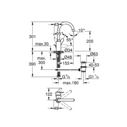 Смеситель для умывальника Grohe Eurostyle Cosmopolitan L-Size хромированный с поворотным изливом