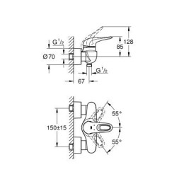 Змішувач для душу Grohe Eurostyle New, білий