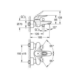 Змішувач для ванни Grohe Eurostyle New, білий