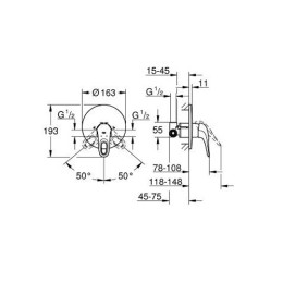 Змішувач для душу Grohe Eurostyle New прихованого монтажу, однорежимний, хромований (готовий комплект)