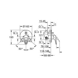 Змішувач для ванни Grohe Eurostyle New прихованого монтажу, дворежимний, хромований (готовий комплект)