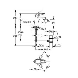 Смеситель для умывальника Grohe Eurostyle New S-Size белый