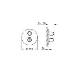 Смеситель для ванны Grohe Grohtherm 1000 с термостатом (наружная часть) хромированный